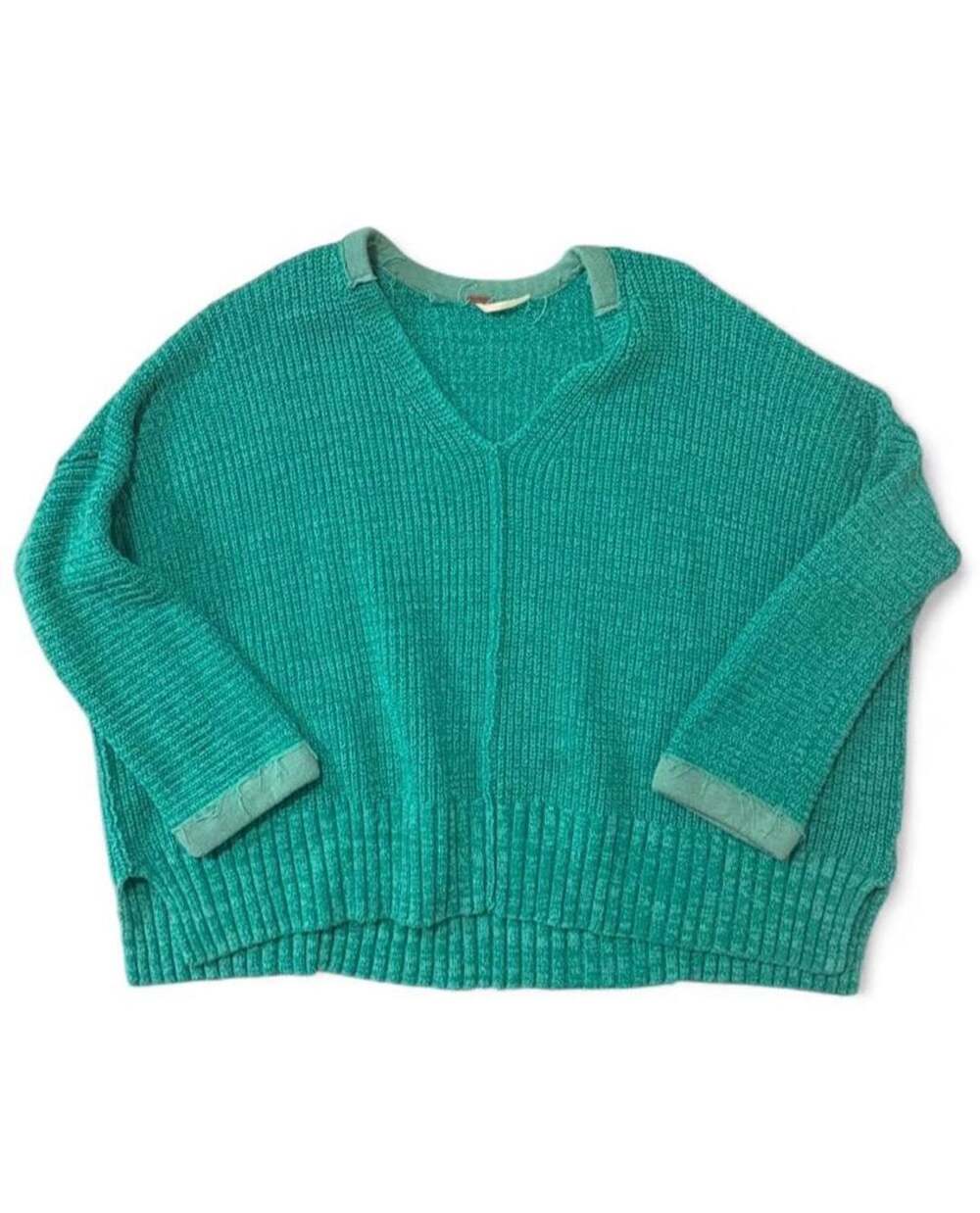 Free People Women's Oversized Blue Green Sweater Size M/L